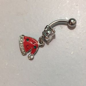 Santa hat belly ring